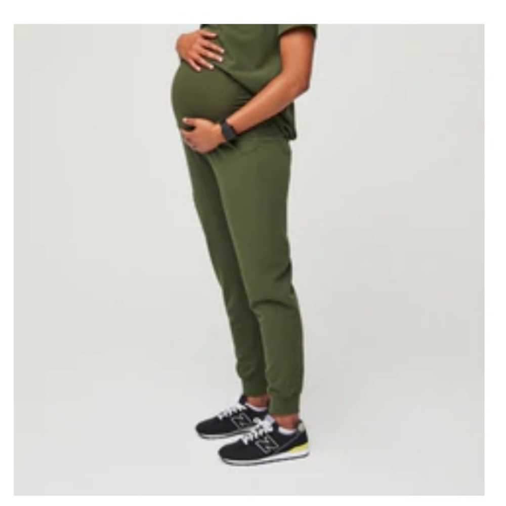 Figs Women's Dark Olive Zamora Maternity - Jogger Scrub Pants - S / Dark Olive